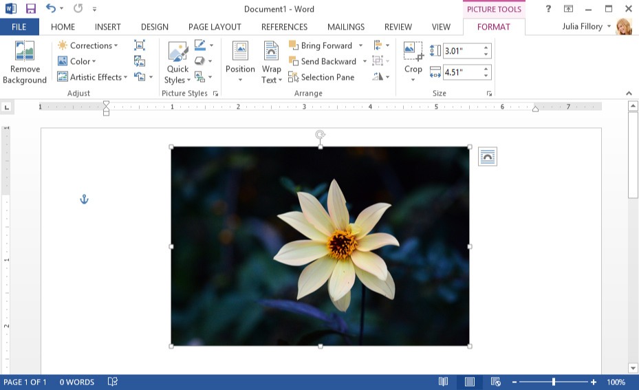 Editing images with Microsoft Word